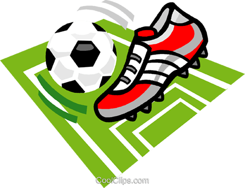 Soccer Ball And Cleat Royalty Free Vector Clip Art - Soccer Cleat Clip Art (480x369)