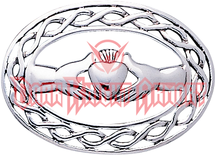 White Bronze Claddagh Knotwork Brooch - Carolina Glamour Collection Sterling Silver Irish Claddagh (434x434)