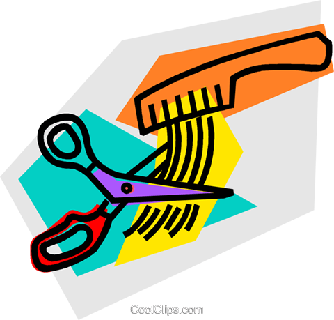Haare Schneiden Vektor Clipart Bild Vc014310 - Hair Cut Clip Art (480x459)