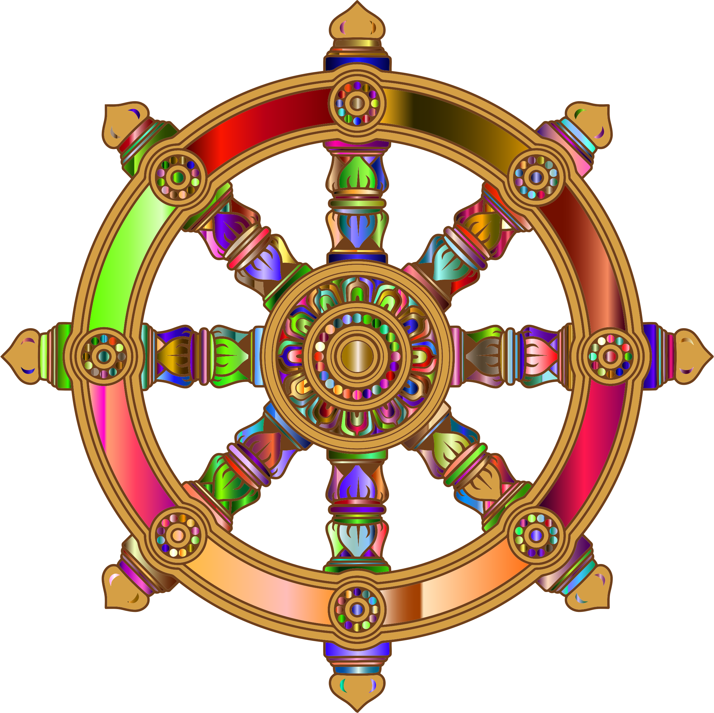 Ornate Dharma Wheel - Hinduism Clipart (2294x2292)