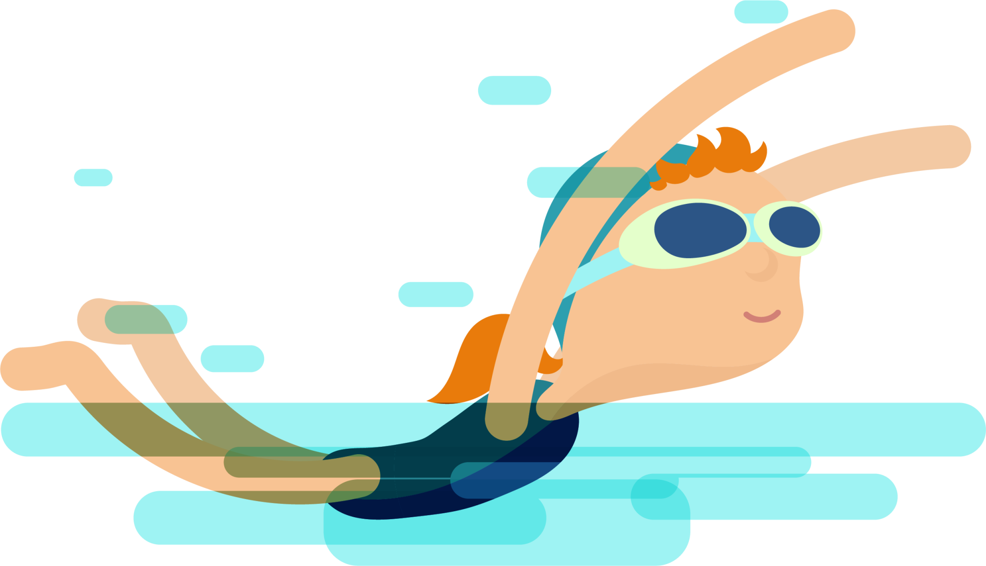 Swimming Euclidean Vector Dhaptar Gaya Langi - Swimming Png Cartoon (2000x1149)