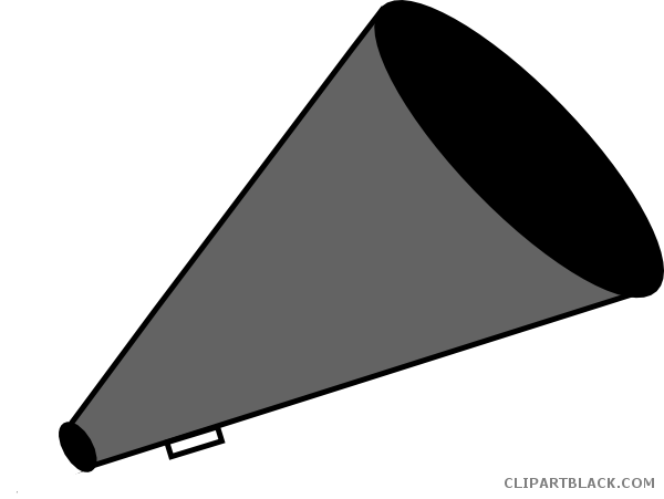 Gray Megaphone Tools Free Black White Clipart Images - Clip Art (600x451)