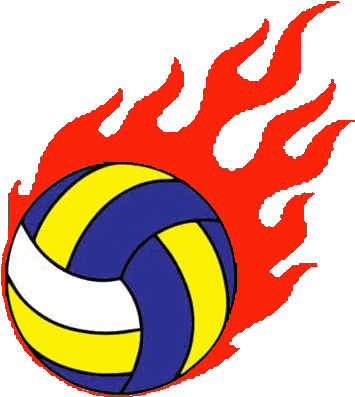 Free Flaming Volleyball Clipart Image - Volleyball Ball With Fire (422x412)
