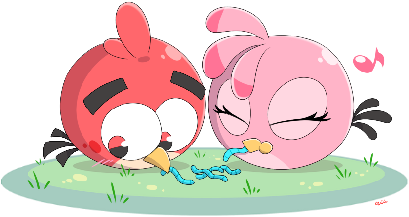 Red Bird, Pink Bird By Jgu112 - Red (1000x600)