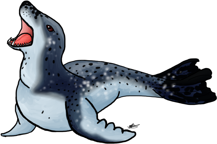 Leopard Seal Clipart Cute - Harbor Seal (900x750)