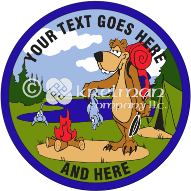 K2310 Bear Cooking Fish - Cartoon (400x400)