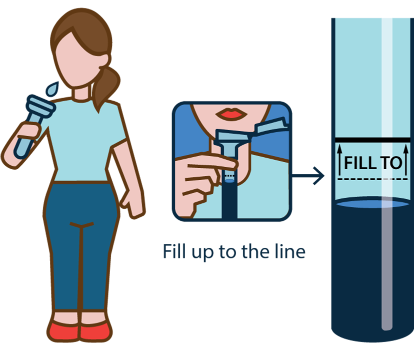 Fill The Tube All The Way To The Fill Line Excluding - Saliva Collection Tube (910x756)