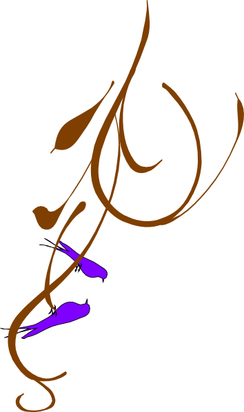 Love Birds On A Branch Clip Art At Clker - Clip Art (354x598)