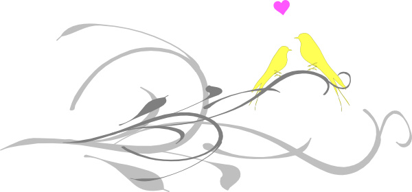 Red Love Birds Clip Art Quotes - Clip Art (600x280)