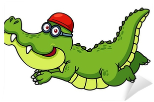 Illustration Of Cartoon Crocodile Swimming Wall Mural - Clipart Schwimmen (400x400)