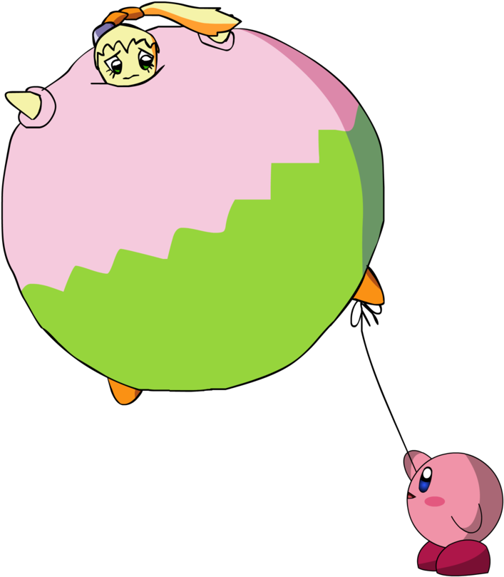 Kirby And The Rainbow Curse Balloon Clip Art - Balloon Kirby (845x946)