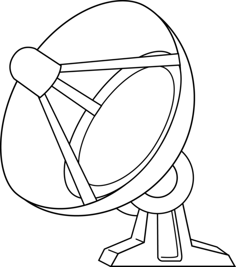 Satellite Dish Line Art - Satellite Dish Drawing (486x550)