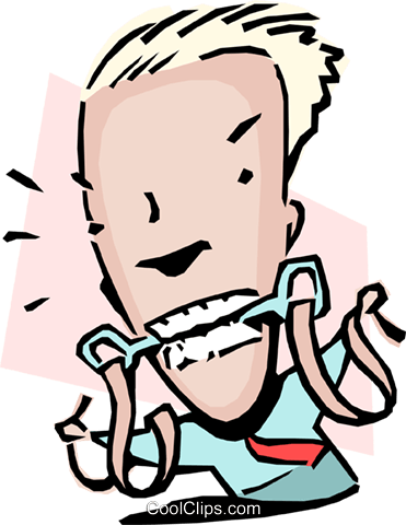 Chomping On The Bit Royalty Free Vector Clip Art Illustration - Chomping On The Bit Royalty Free Vector Clip Art Illustration (371x480)