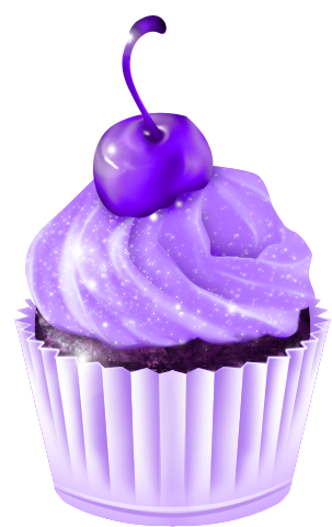 Cupcake Purple And Black Clip Art At Clker - Clip Art Purple Cupcake (500x500)