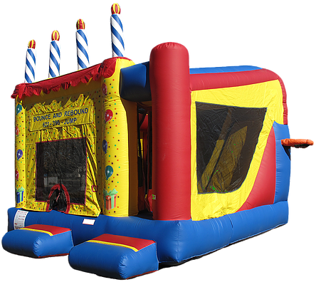 Birthday Cake Inflatable Bouncer - Bounce House Rentals Az (444x396)