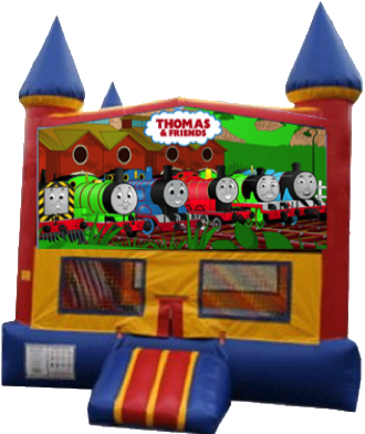 Thomas The Train Inflatable Jumper Rentals - Ez Inflatables Castle Module Jumper Bounce House (330x392)