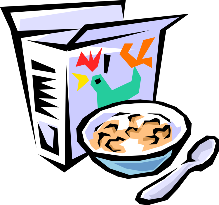 Vector Illustration Of Breakfast Cereal With Bowl And - Cereal Box Cartoon Png (750x700)