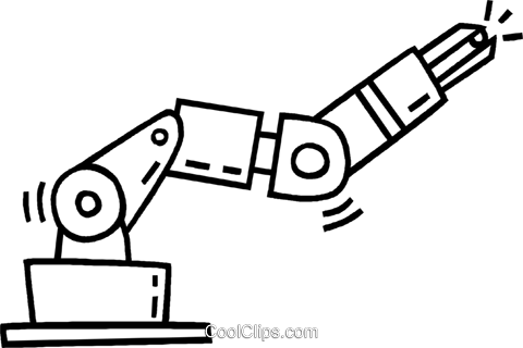 Robotic Arm Royalty Free Vector Clip Art Illustration - Robot Arm Line Art (480x320)