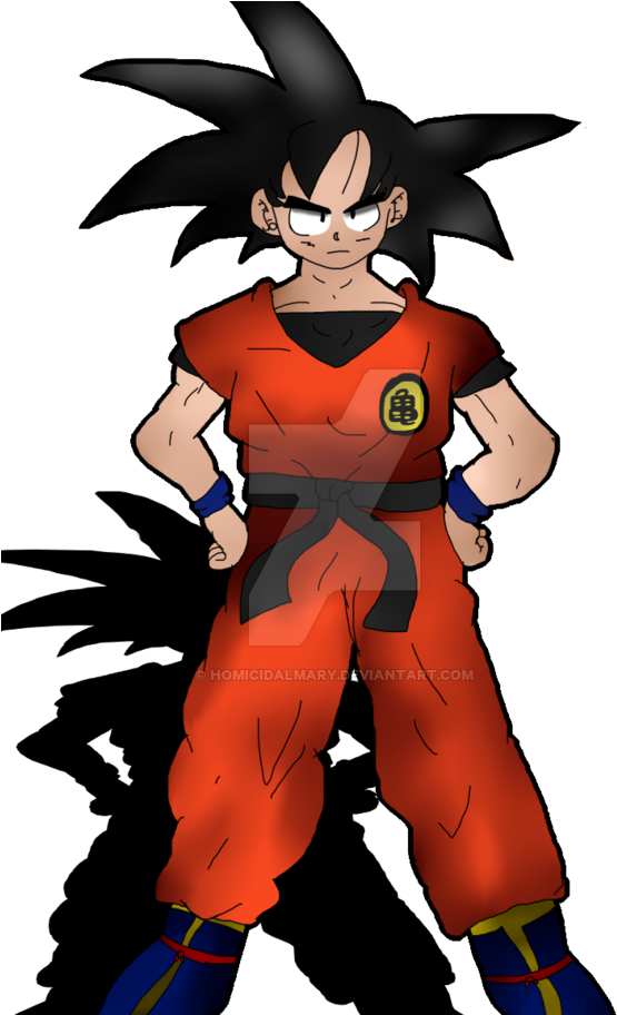 Goku Serious By Homicidalmary - Cartoon (600x911)