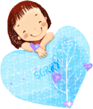 Sorry By Cute Girl - Say Sorry Gif Cartoon (400x420)