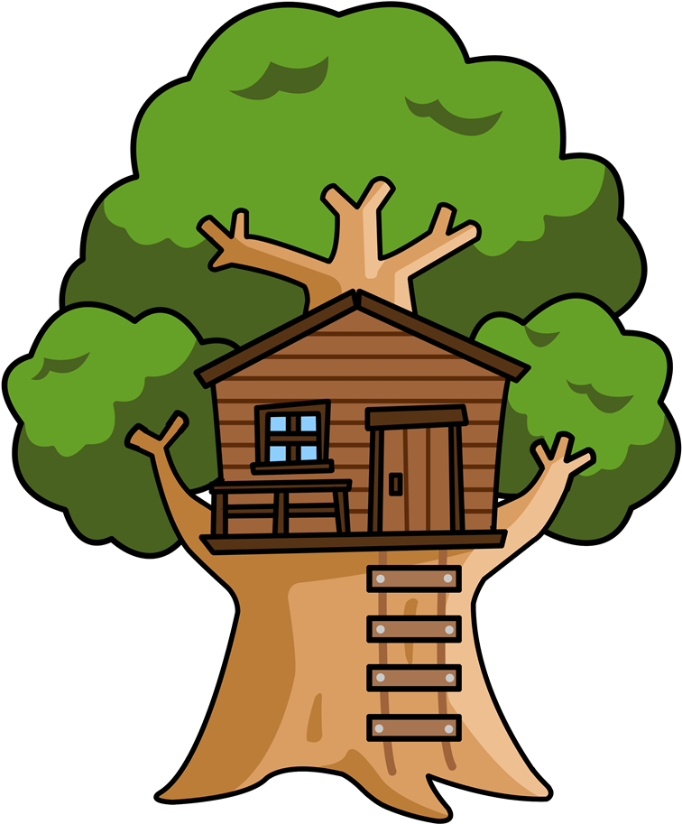 Free Cartoon Tree House Clip Art - Clip Art Tree House (800x1008)