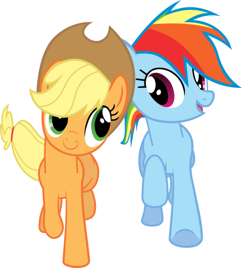 Applejack And Rainbow Dash Mlp (849x941)