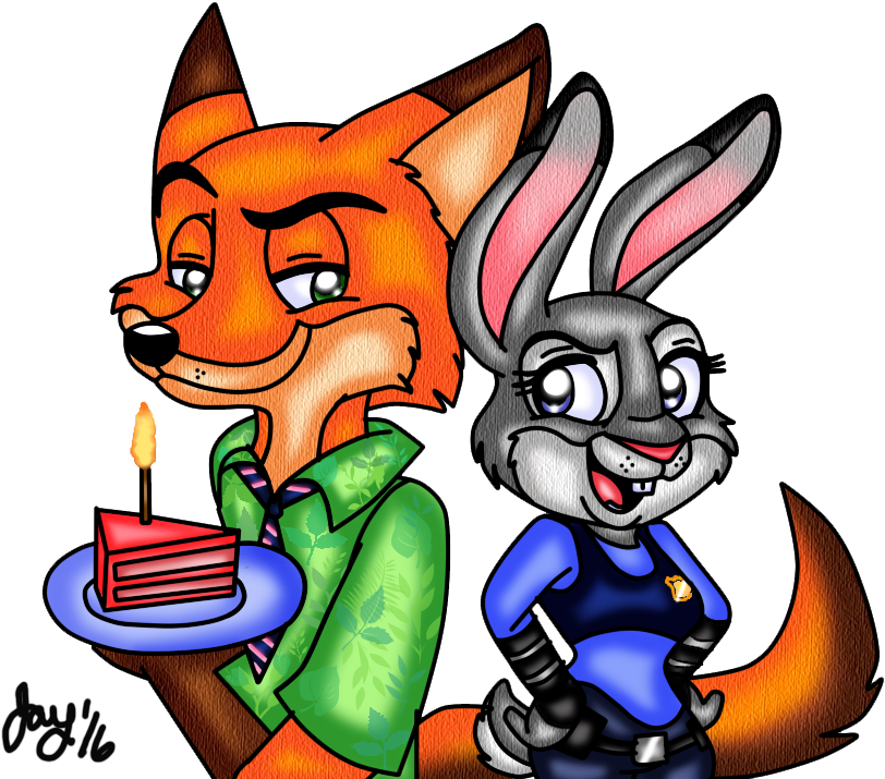 Nick And Judy Hopps By Jayfoxfire - Lt. Judy Hopps (882x720)