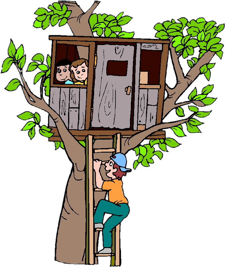Children In Treehouse - Build A Tree House Clipart (760x901)