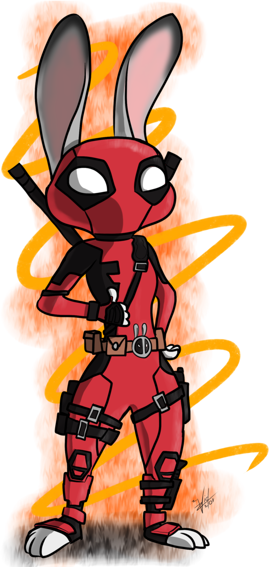 Deadpool V2 By Vicockart - Deadpool And Judy Hopps (704x1136)