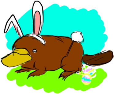 The Easter Platypus By Saku-senpai - Cartoon (400x400)