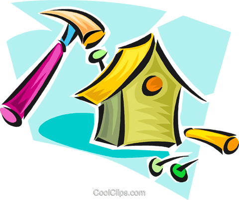 Bird House Clipart Building A - Building A Birdhouse Clipart (480x402)