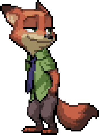 Cute Pixel Nick Wilde By Megarainbowdash2000 - Nick Wilde Pixel Art (429x505)