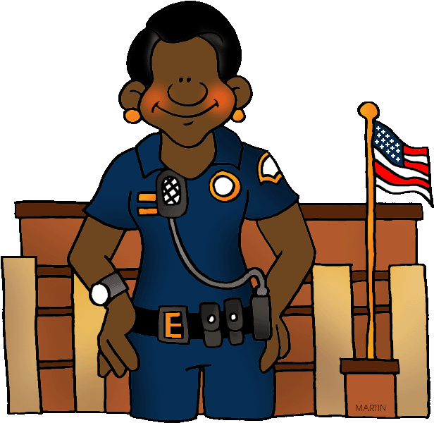 Occupations Clip Art By Phillip Martin, School Resource - School Resource Officer Cartoons (648x630)