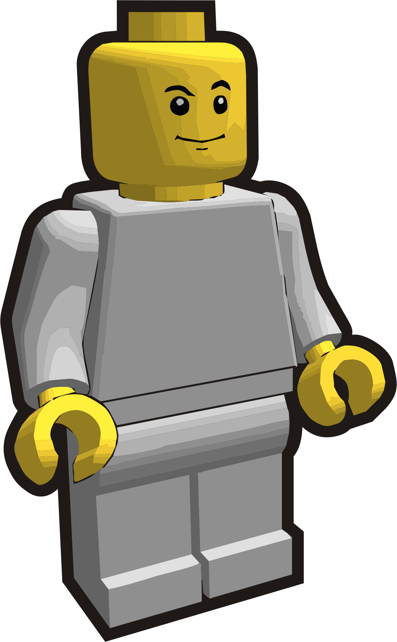 Lego Minifigure Vector Clip Art Public Domain Vectors - Minifigure Lego Vector Free (464x750)