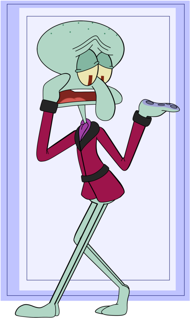 Squidward's Borrowed Style By Crystalplatypus - Squidward In A Robe (696x1149)