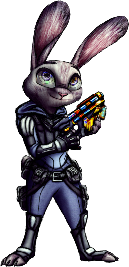 Misterluca 396 117 Judy Hopps Cyberpunk Render By Metadragonart - Anime Cyberpunk Render (734x1087)