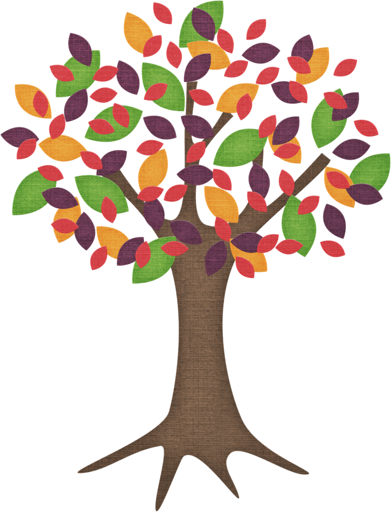Cartoon Trees With Colored Leaves (782x1024)