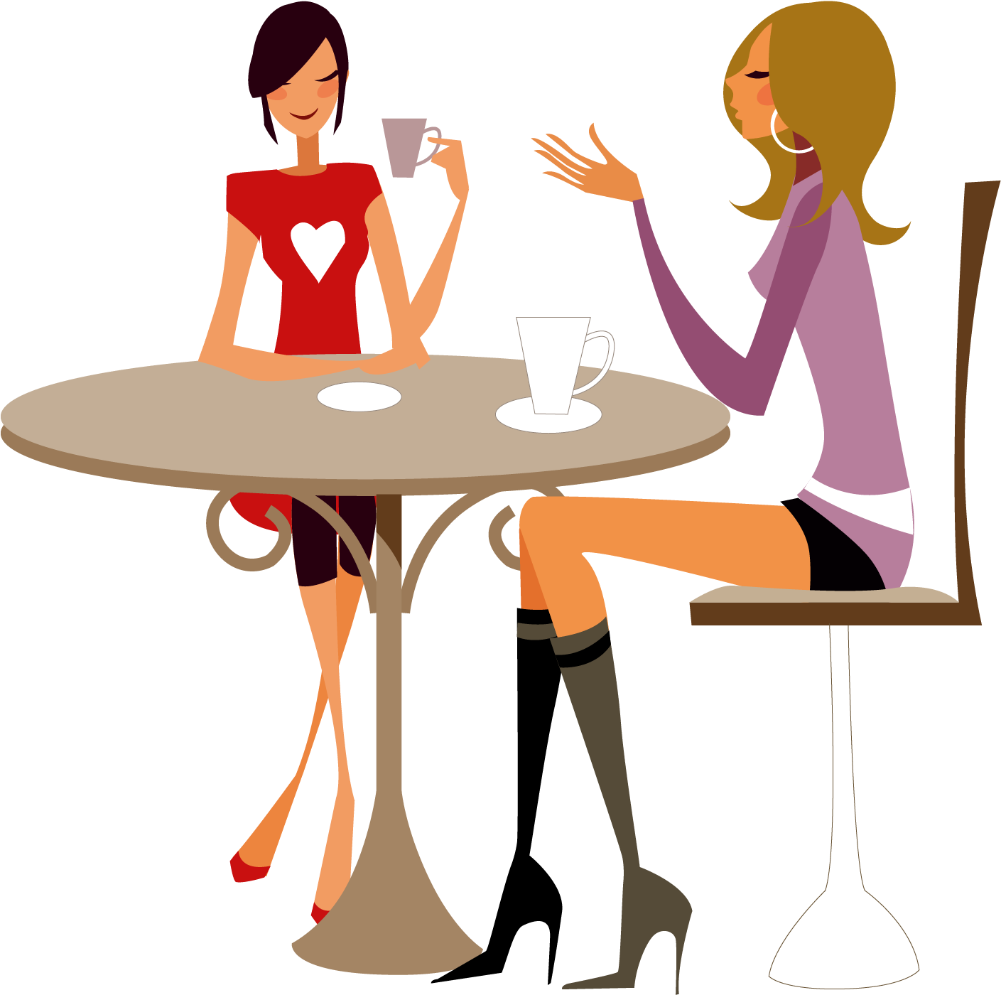 Coffee Cafe Drink Illustration - Choker Necklace Women Love Wine Heart Fashion Christmas (1433x1475)