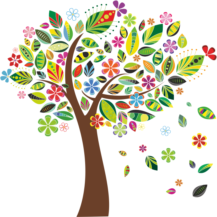 Arbol Florido Con Viento - Artwork For Primary School (800x774)