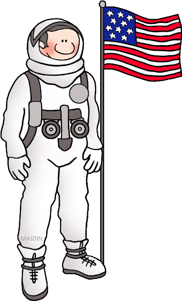 Occupations Clip Art By Phillip Martin, Neil Armstrong - Neil Armstrong Moon Clipart (408x648)