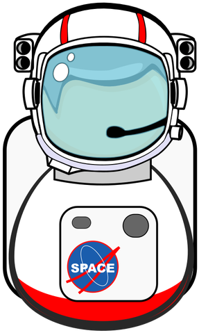 Astronaut In Space Suit Public Domain Vectors - Astronaut Helmet From Wonder (421x500)