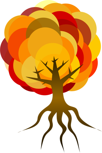 Tree With Root Vector Graphics - Tree With Roots Clipart Fall Colors (332x500)