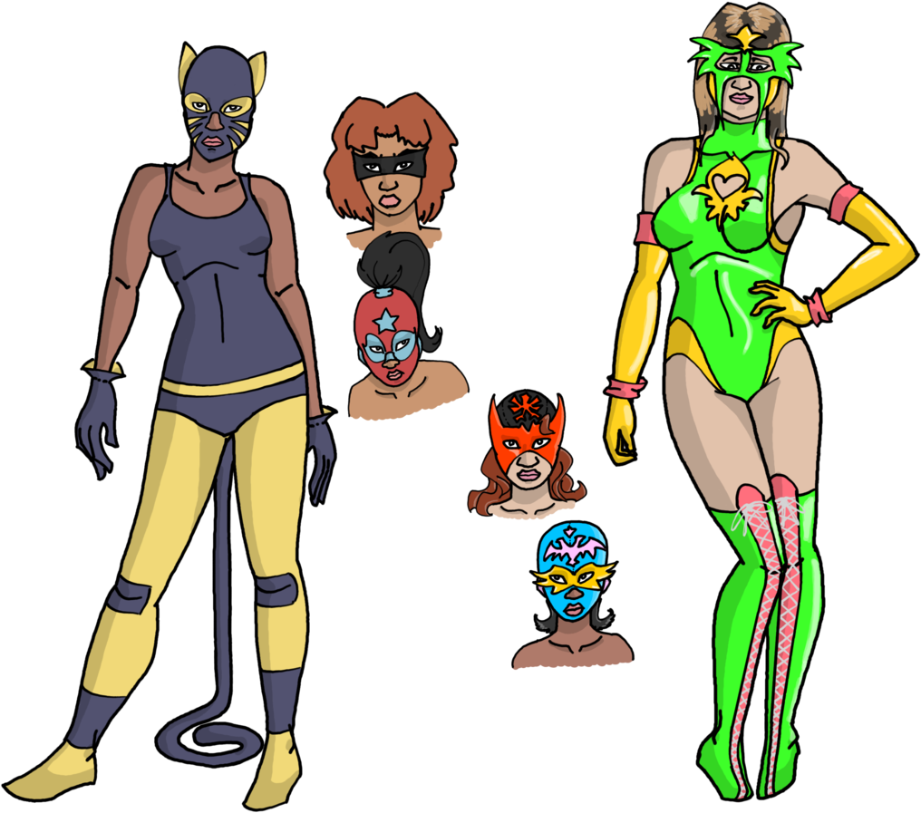 Urban/rural Luchadores Female By Harrisongrey - Cartoon (1024x903)