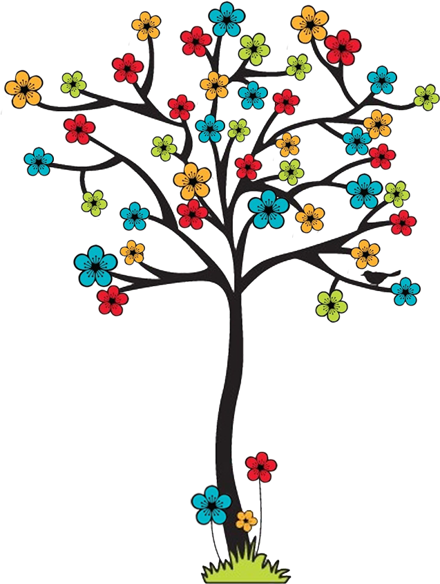 Arboles Con Flores Dibujos (744x1000)