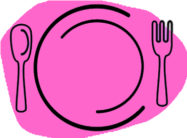 Sunday Lunch - Plate Fork And Knife Clipart (480x272)
