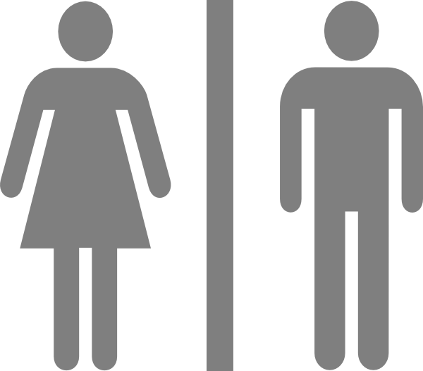 Large Bathroom Logo Clip Art At Clker - Restroom Sign Black And White (600x527)
