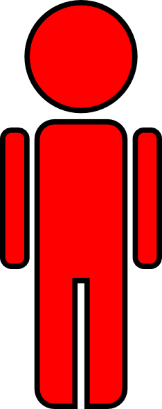 Red Stick Figure Man Clip - Clip Art (234x590)