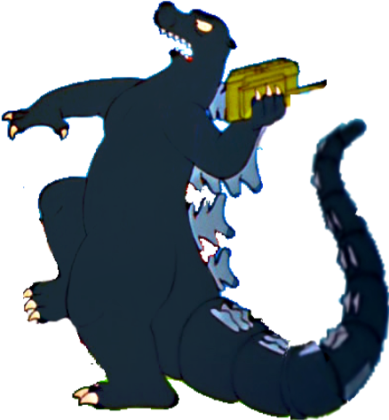 Godzilla - Simpsons 30 Minutes Over Tokyo Godzilla (441x577)