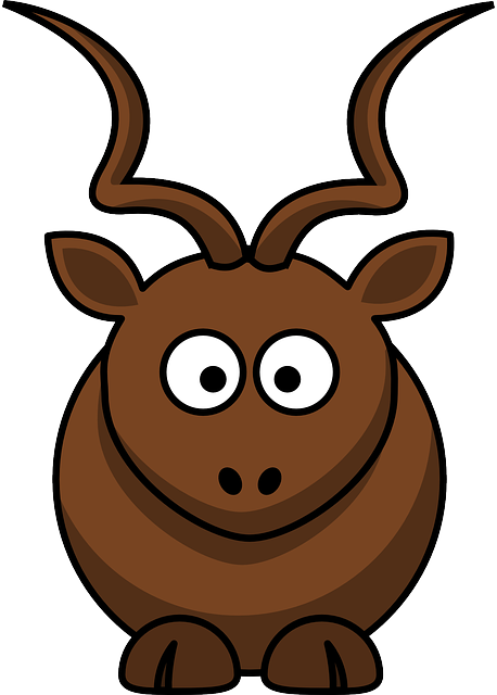 Brown Deer Mascot - Cartoon Kudu (458x640)