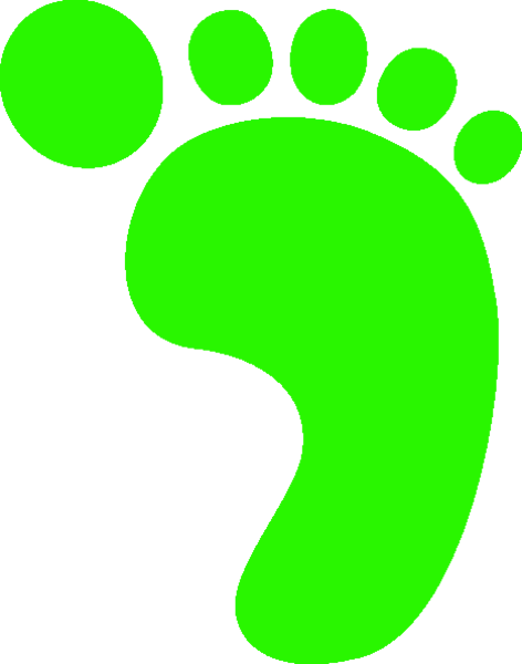 R Foot Print - Green Footprint Clipart (472x600)